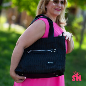 Stella Premium elegáns nyári fekete szalma táska