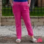 Kép 3/3 - Pink színű, saját öves lenvászon nadrág