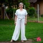 Kép 3/3 - Halszálkacsíkos, öves nadrágszoknya