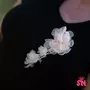 Kép 2/2 - 3D  bézs virágmintás, fekete pamut póló