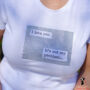 Kép 2/2 - Sötétkék "I love you-it's not my problem"- feliratú póló